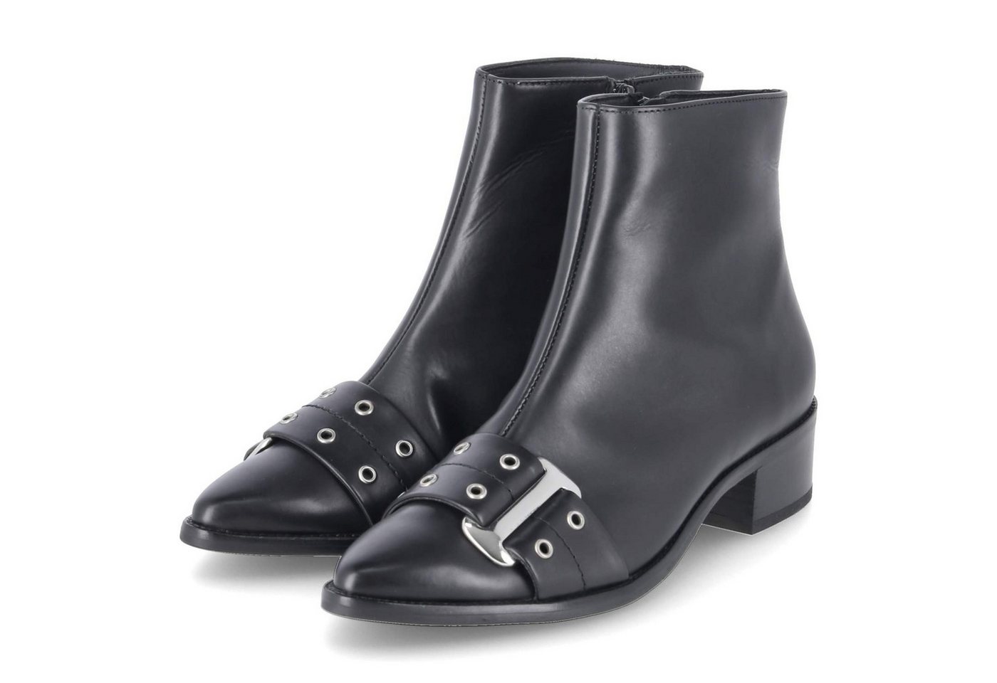 Paul Green 8227-00 Damen Glattleder schwarz Schlupfstiefel
