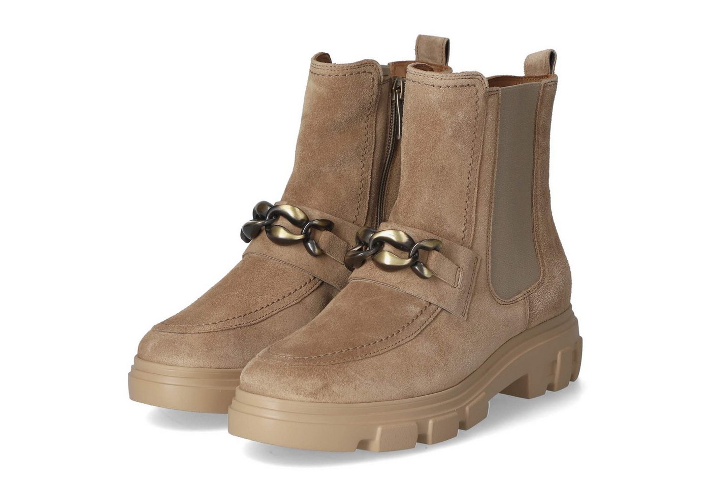 Paul Green 8261-03 Damen Leder und Synthetik braun Schlupfstiefel