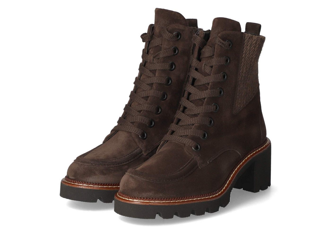 Paul Green 8269-01 Damen Leder & Textil braun Schnürstiefel