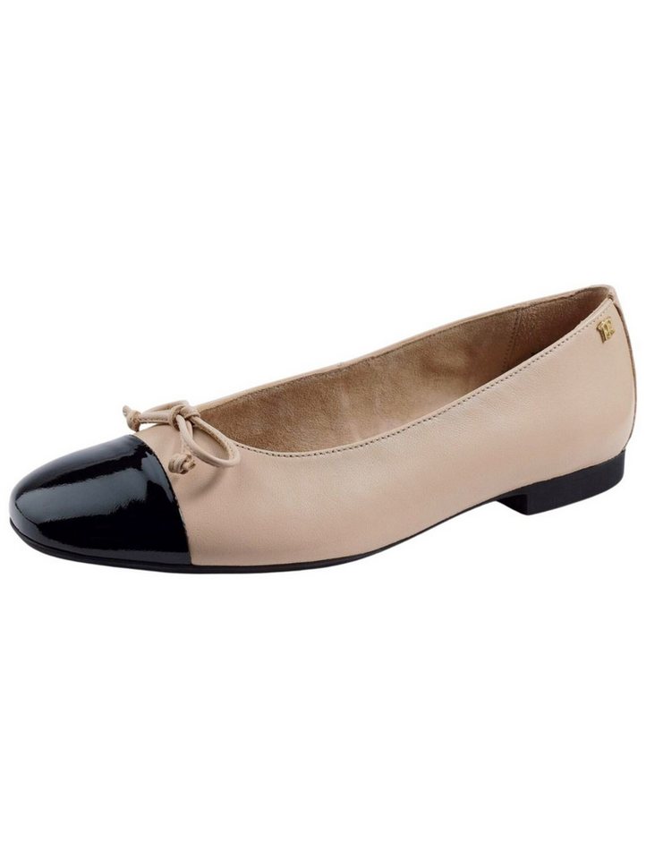 Paul Green Ballerinas Leder Ballerina (beige/schwarz)