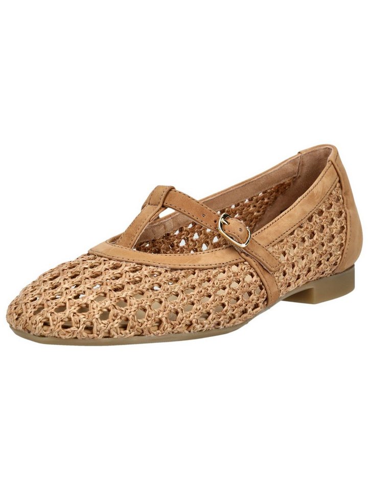 Paul Green Ballerinas Nubukleder/Textil Riemchenballerina