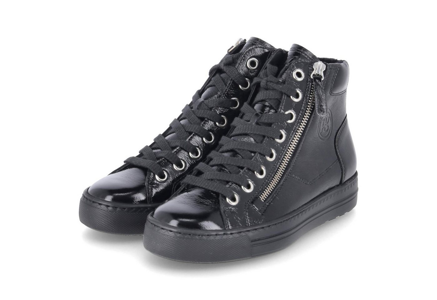 Paul Green 4024-34 Damen Lackleder schwarz Schnürstiefel