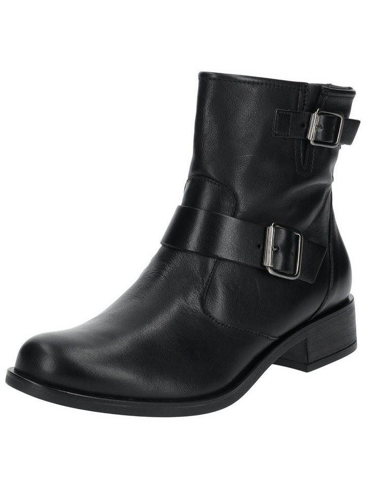 Paul Green Stiefelette Glattleder Bikerboots (schwarz)