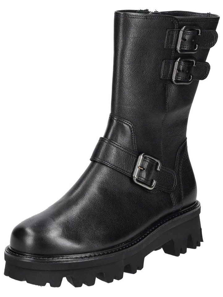 Paul Green Stiefelette Glattleder Bikerboots (schwarz)