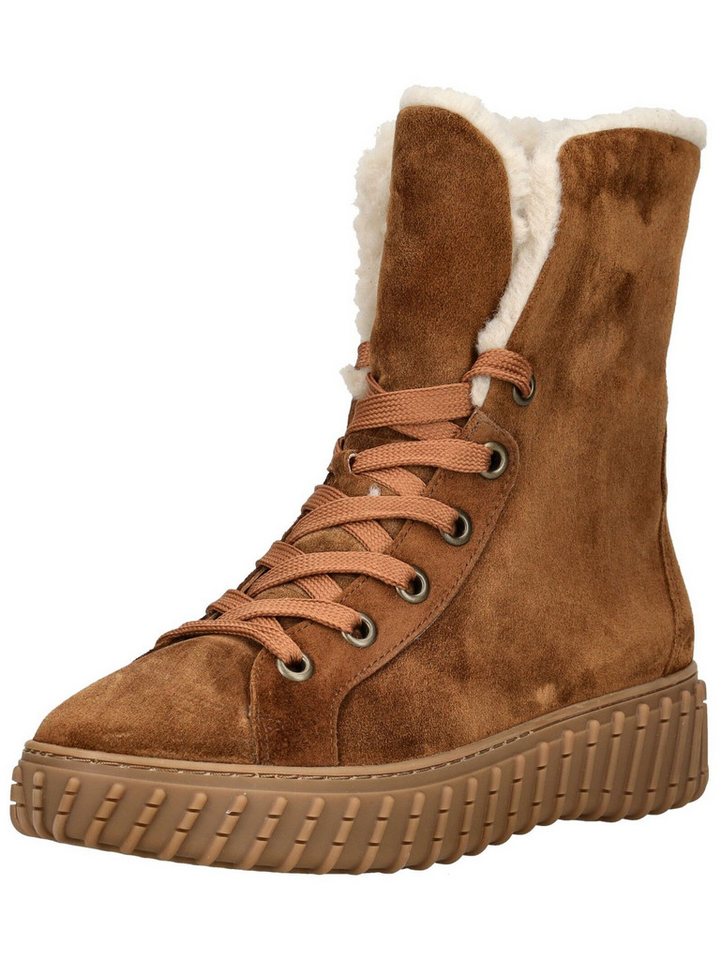 Paul Green Stiefelette Veloursleder Schnürstiefelette (braun)