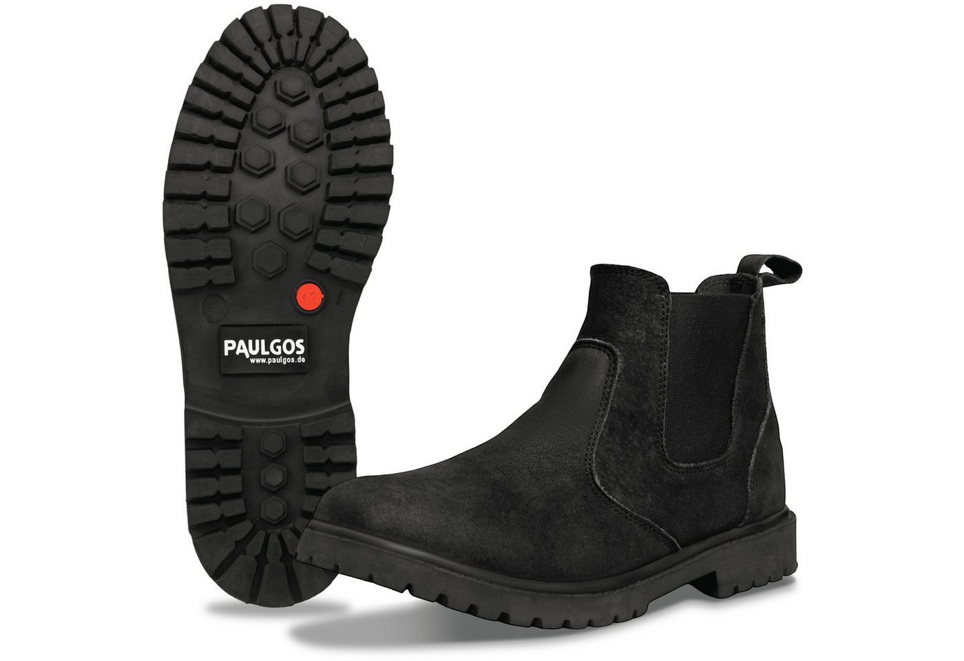 PAULGOS Herren Chelsea Boots, Stiefeletten Größe 39-47 in 3 Farben Chelseaboots (schwarz)