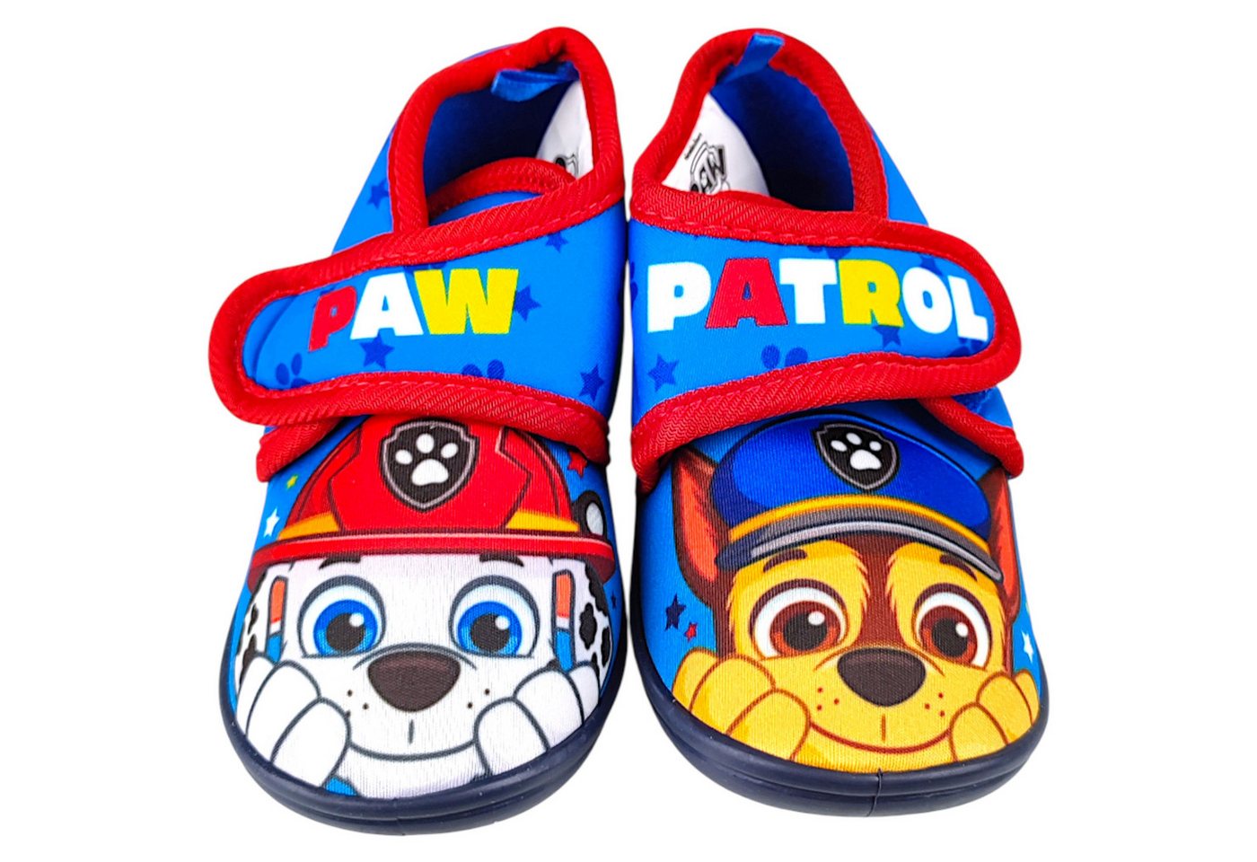 Paw Patrol Chase & Marshall Hausschuh Jungen Pantoffeln mit Klettverschluss Gr. 22-27