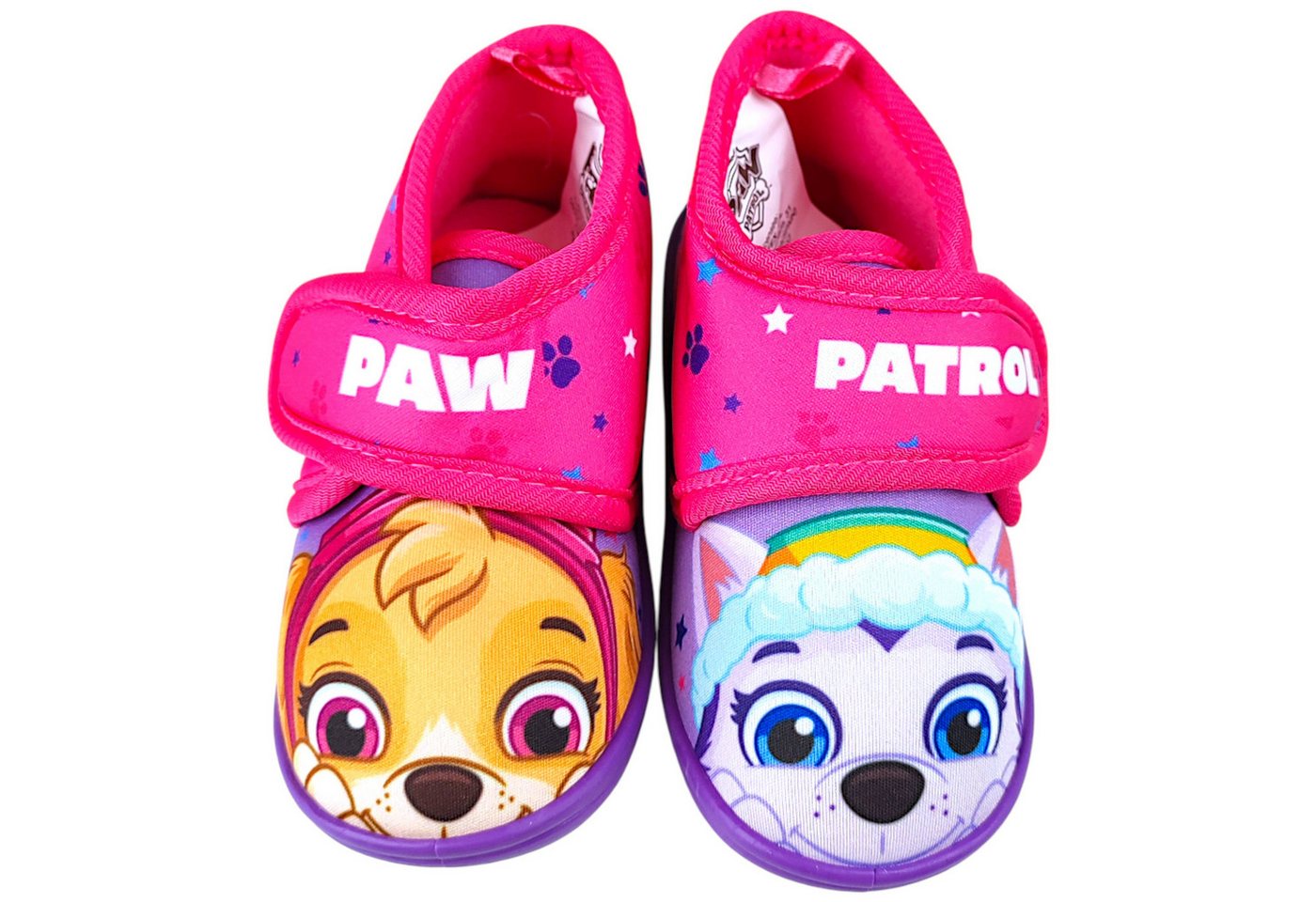 Paw Patrol Skye & Everest Hausschuh Mädchen Pantoffeln mit Klettverschluss Gr. 22-27
