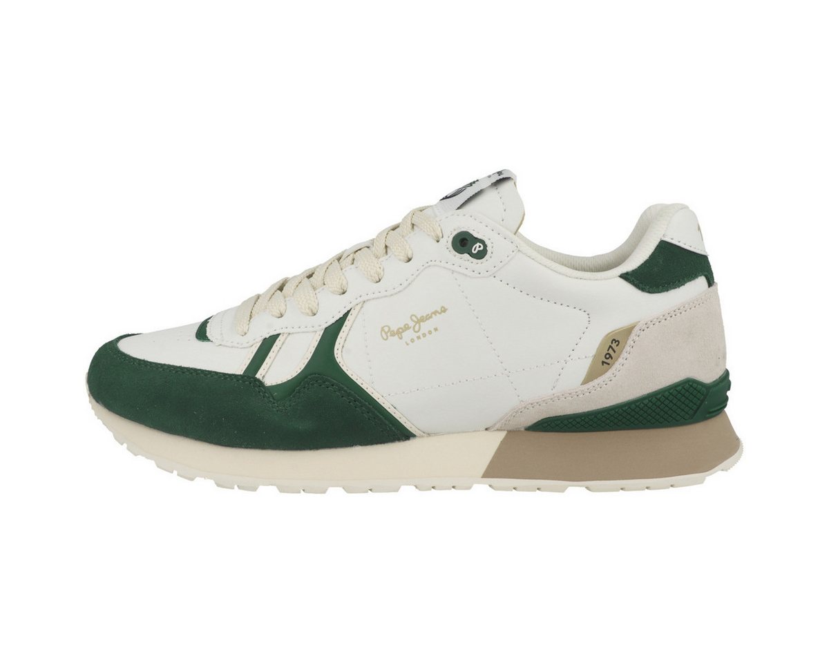 Pepe Jeans Brit Ivy Herren Sneaker Turnschuhe, Sportschuhe, Freizeitschuhe, Halbschuhe, Schnürschuhe (weiß)