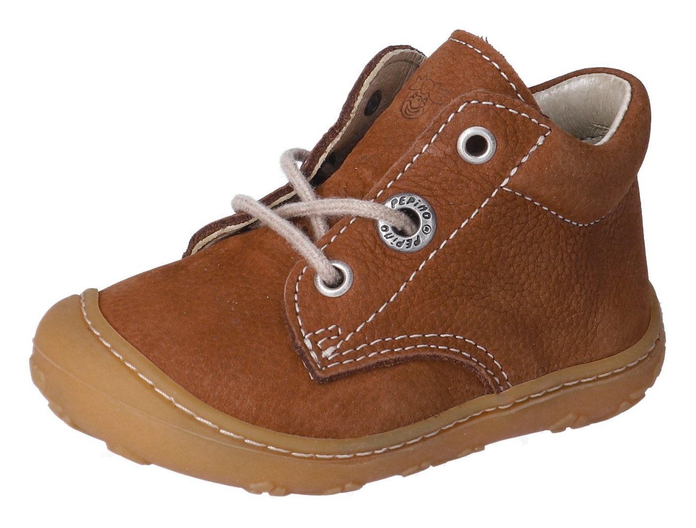 PEPINO by RICOSTA Cory WMS: Mittel Lauflernschuh Schnürschuh mit WMS-System, Leder, Größenschablone zum Download (curryfarben)
