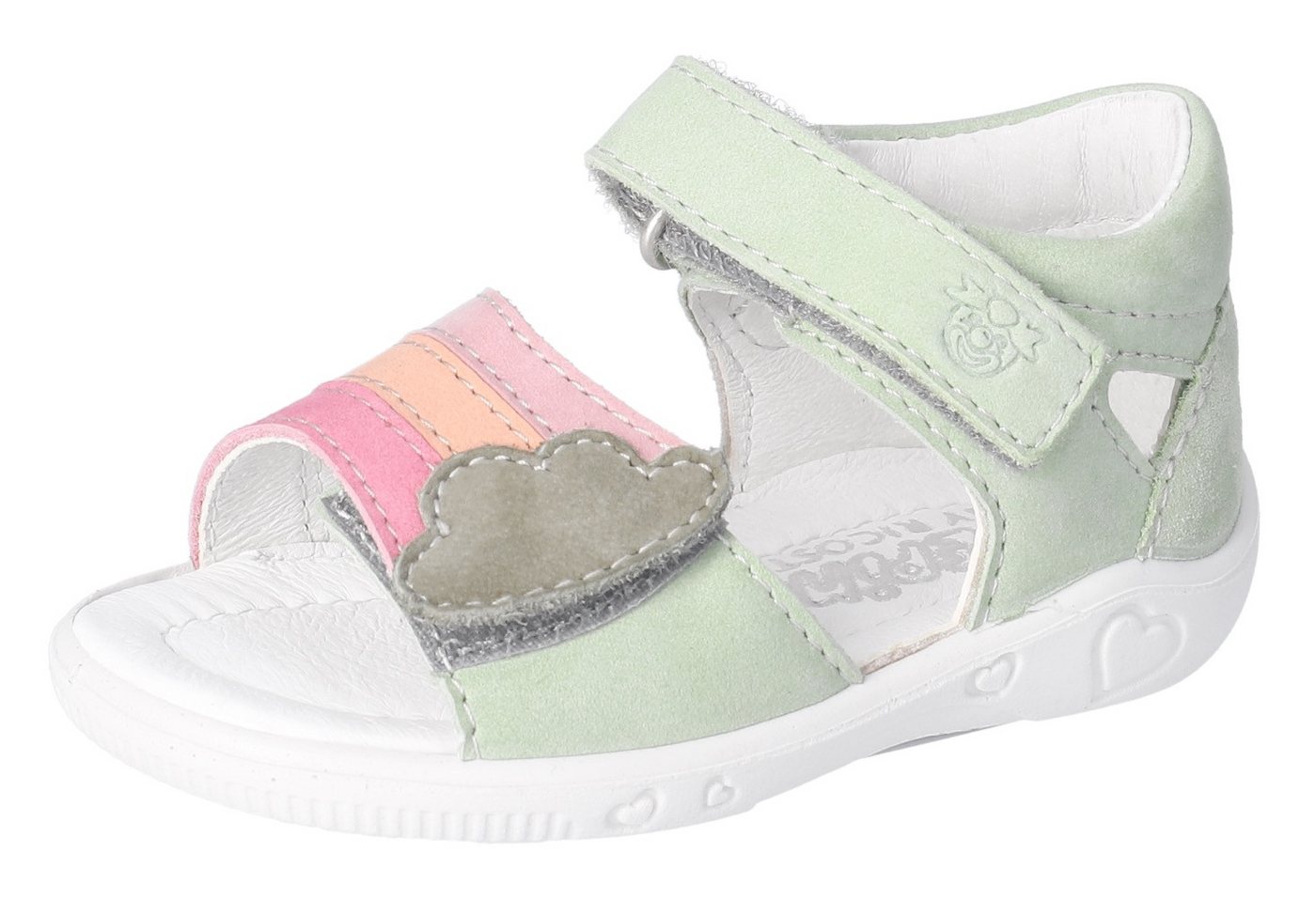 PEPINO by RICOSTA Tia WMS: mittel Sandale, Klettsandale im Regenbogendesign, WMS, Größenschablone zum Download