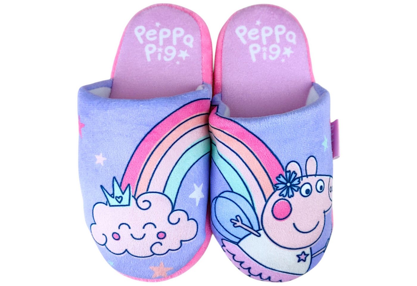 Peppa Pig Peppa Wutz und Regenbogen Hausschuh Mädchen Slipper Pantoffeln Gr. 26-33