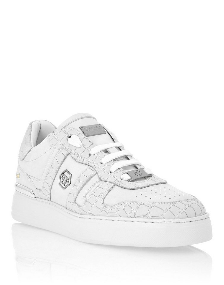 PHILIPP PLEIN Cocco Crocco Geprägt Sneaker (weiß)