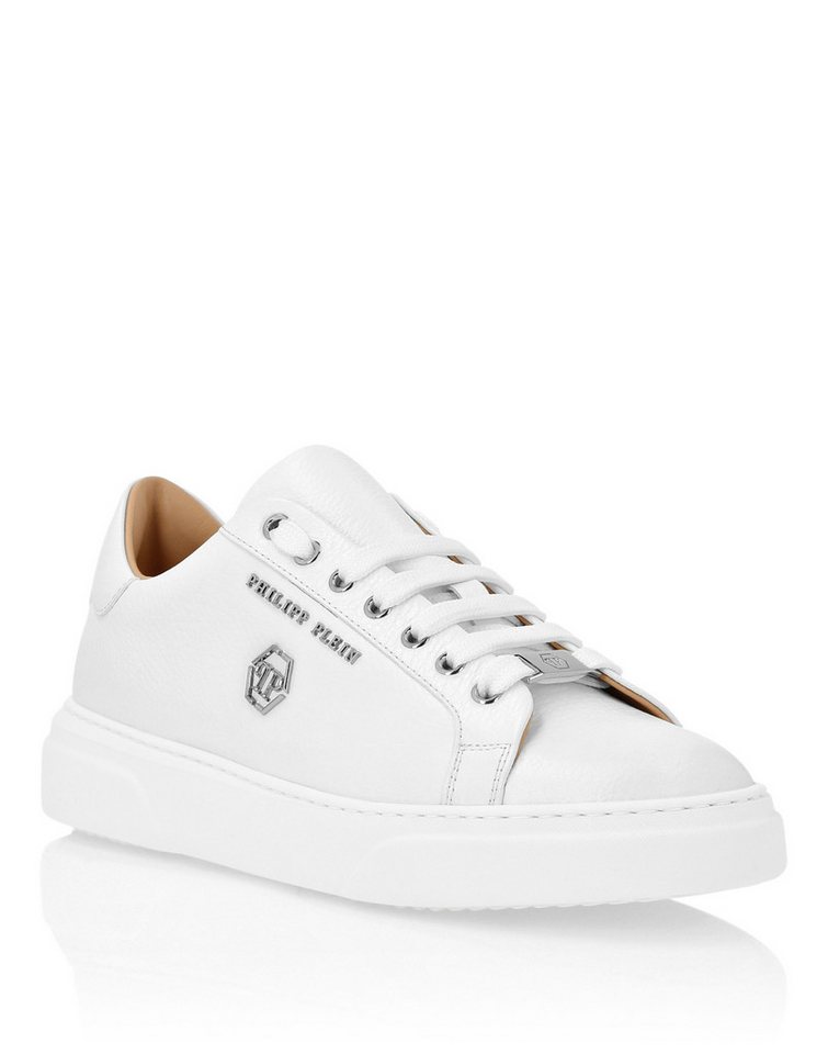 PHILIPP PLEIN Leather Lo-Top Sneakers Hexagon Sneaker