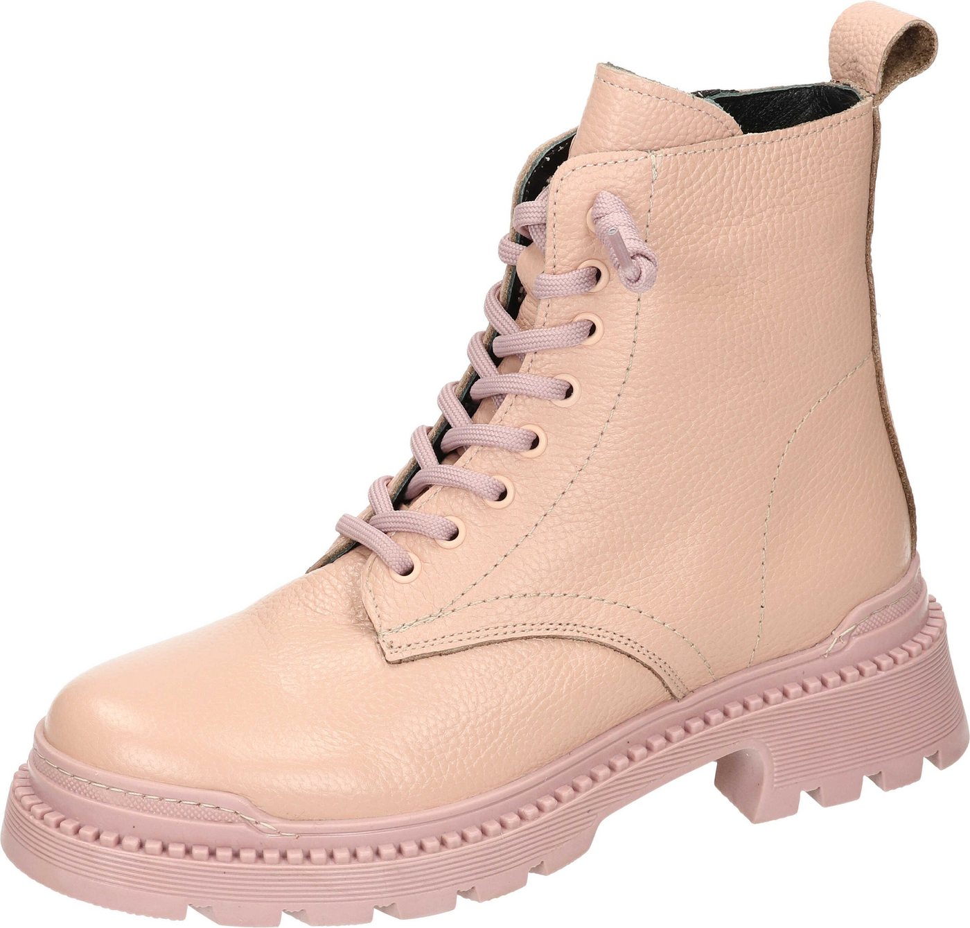 Piazza Stiefeletten Schnürstiefelette aus echtem Leder (rosa)