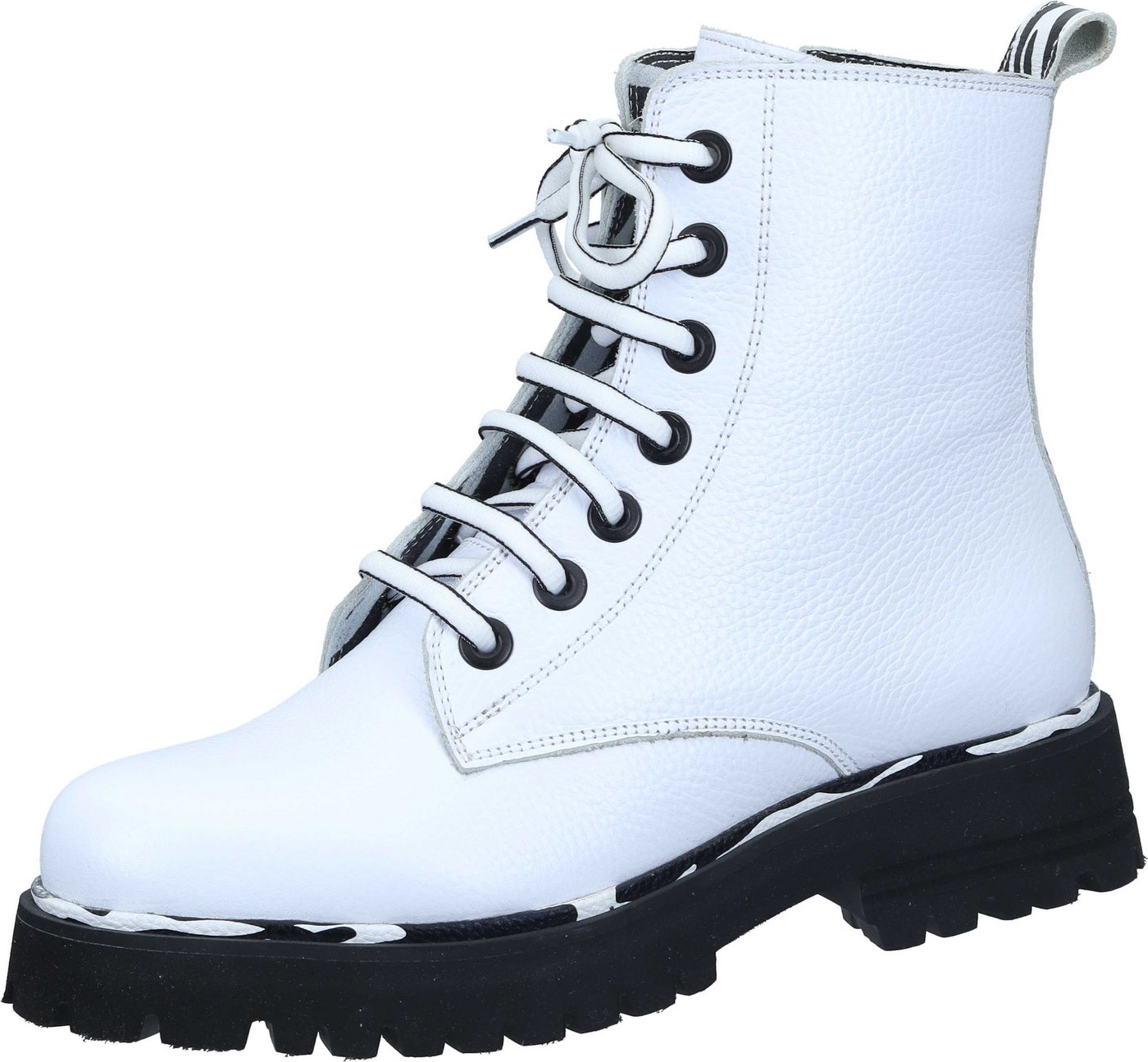 Piazza Stiefeletten Schnürstiefelette aus echtem Leder (weiß)