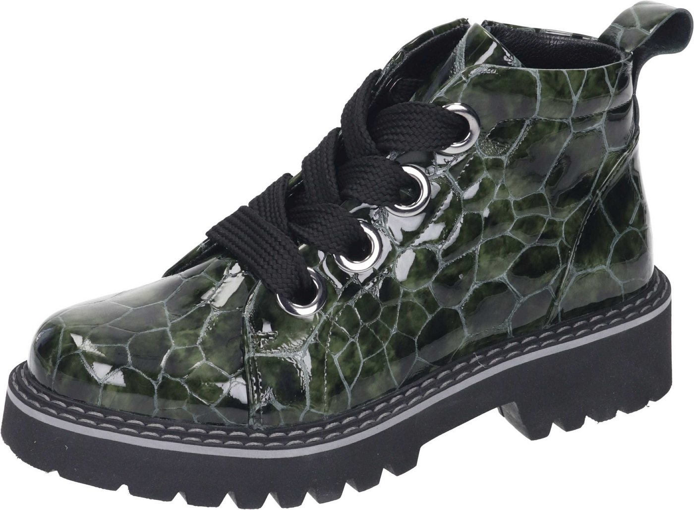 Piazza Stiefeletten Schnürstiefelette aus Lackleder (grün)