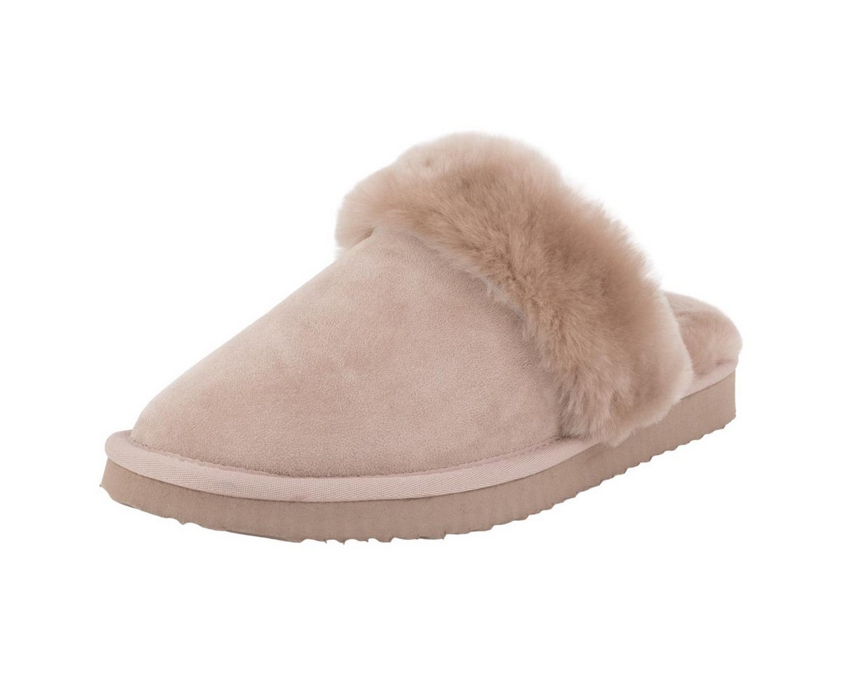 piece of mind. Classic Pantoffel (1-tlg) Pantoffeln - Breites Felldetail, Weich und wärmend, Leichte Sohle (Antique rose)