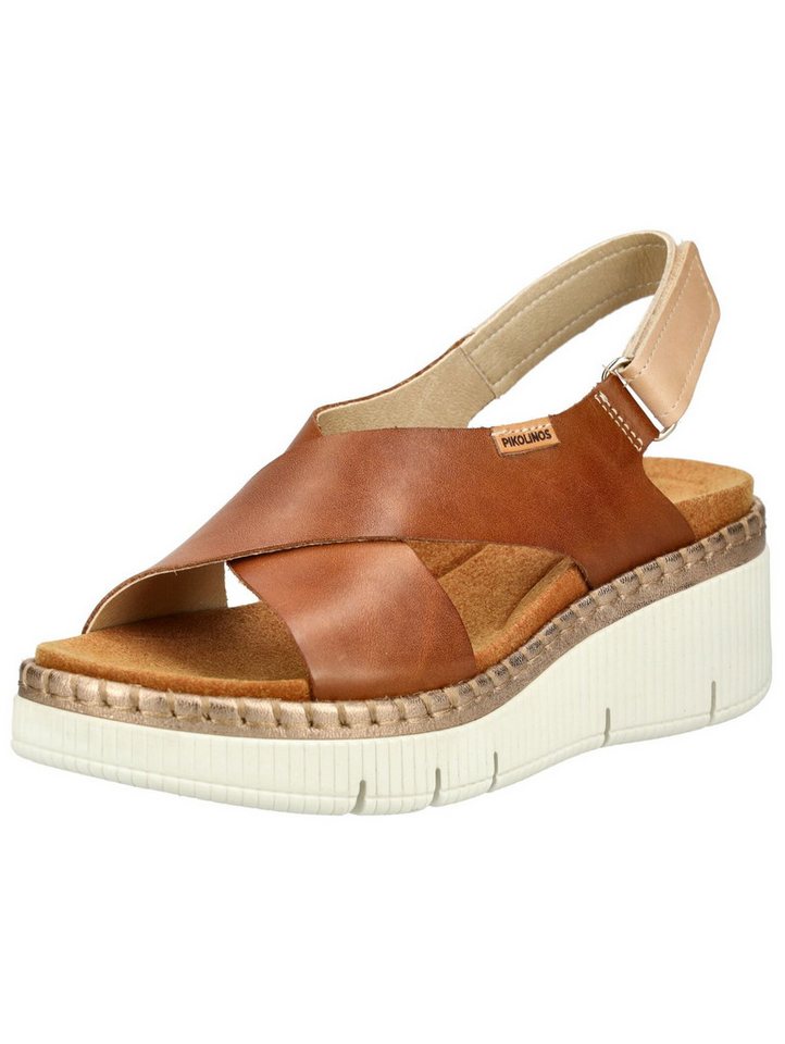 Pikolinos Sandalen Leder Keilsandalette (braun/weiß)