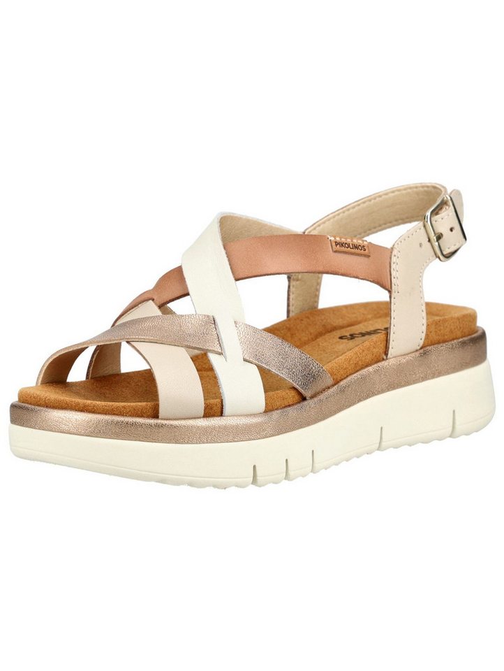 Pikolinos Sandalen Leder Riemchensandale (weiß/gold)