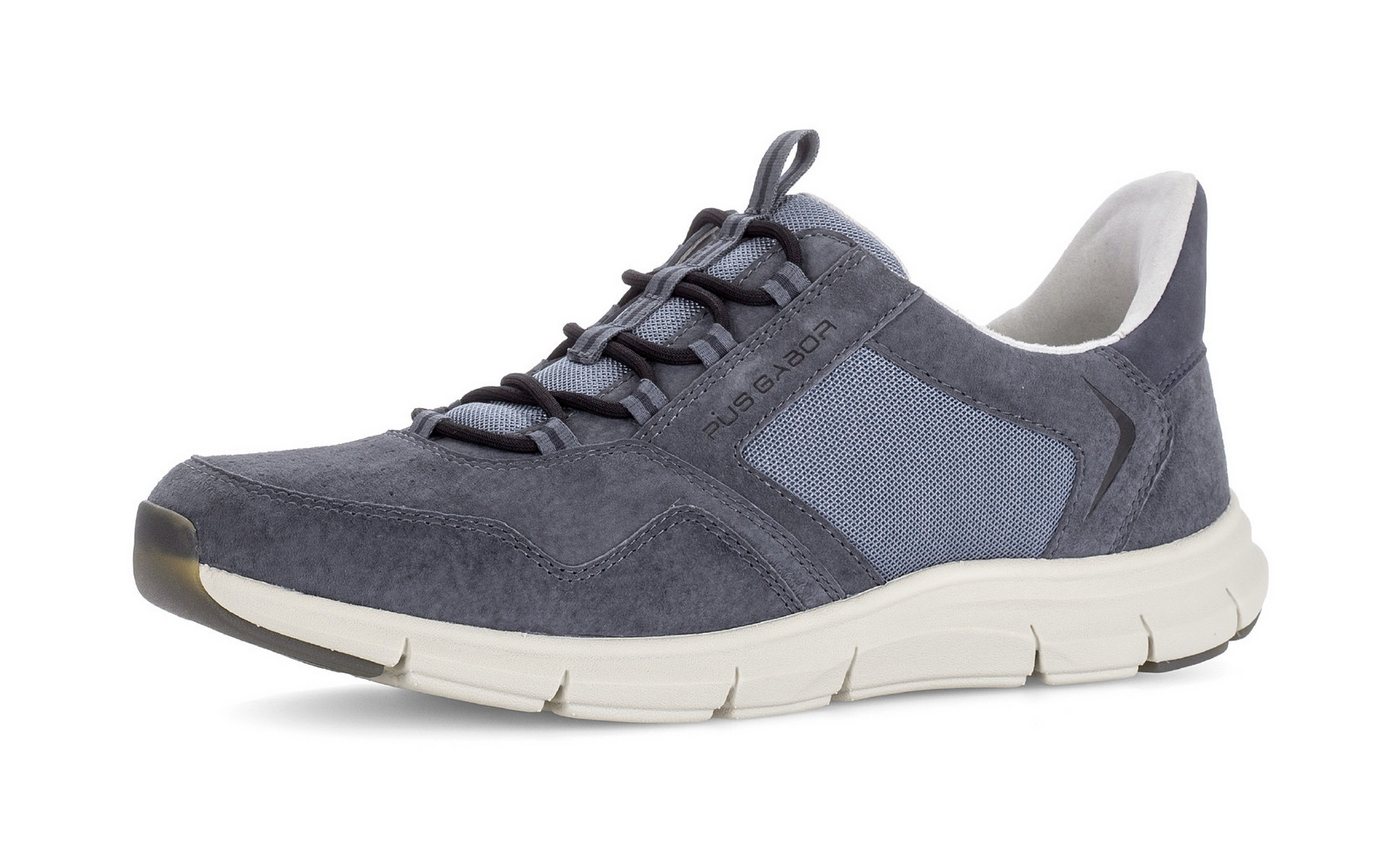 Pius Gabor Slip-On Sneaker Halbschuh, Slipper mit seitlichem Logoschriftzug, G-Weite (blau)