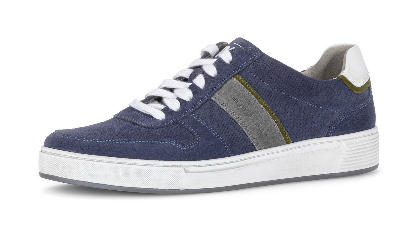 Pius Gabor Sneaker Freizeitschuh, Halbschuh, Schnürer mit Kontrastbesätze, Weite G (blau/grau)
