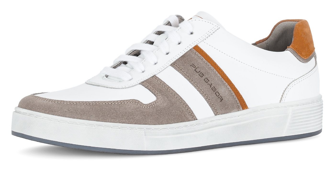 Pius Gabor Sneaker, Freizeitschuh, Halbschuh, Schnürschuh in Bequemweite G (weit) (beige/orange/weiß)