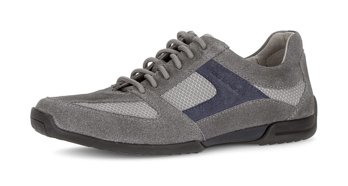 Pius Gabor Sneaker, Freizeitschuh, Halbschuh, Schnürschuh mit Kontrastbesatz, G-Weite (blau/grau)