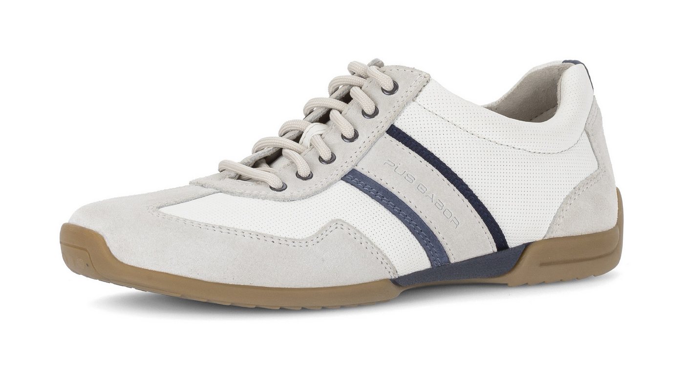 Pius Gabor Sneaker, Freizeitschuh, Halbschuh, Schnürschuh mit Logo, Weite G (weit) (blau/weiß)