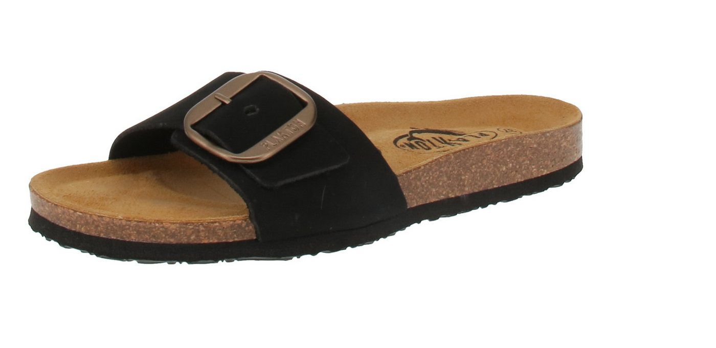 Plakton 181018 Bis 3 Nobuck - Damen Pantolette - Negro Sandale