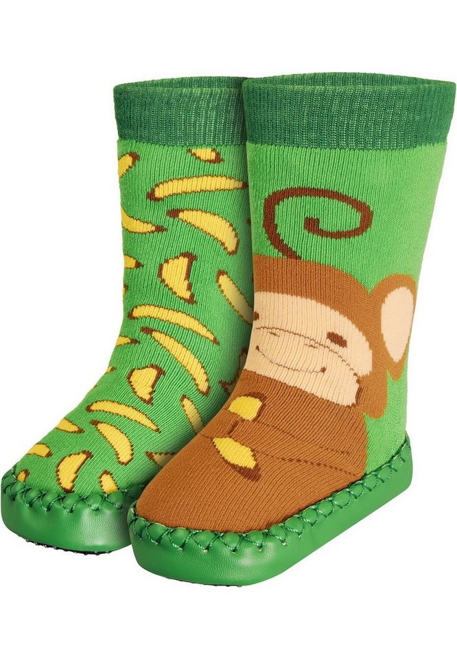 Playshoes Hüttenschuh Affe Hausschuh