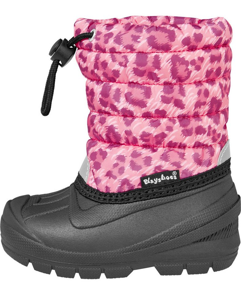 Playshoes Winter-Bootie Leo-Print Hüttenschuhe