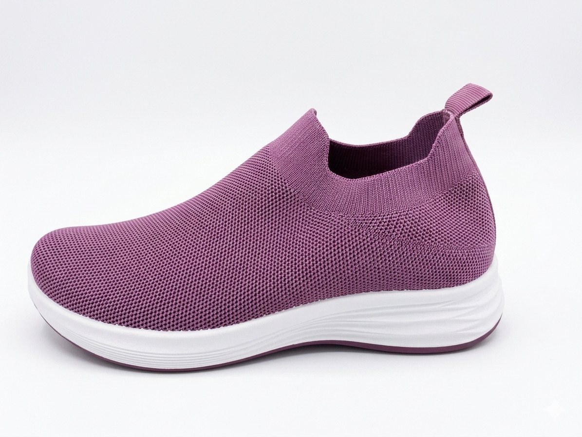 Pogolino PG160 Slip-On Sneaker Damen Slip-On Sneakers dehnbar herausnehmbare Sohle atmungsaktiv (lila)