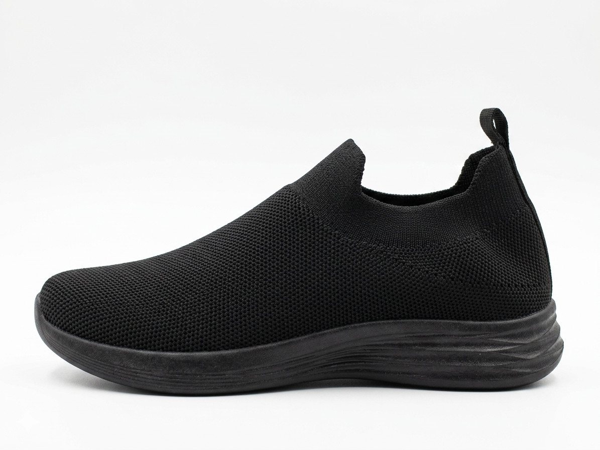 Pogolino PG160 Slip-On Sneaker Damen Slip-On Sneakers dehnbar herausnehmbare Sohle atmungsaktiv (schwarz)