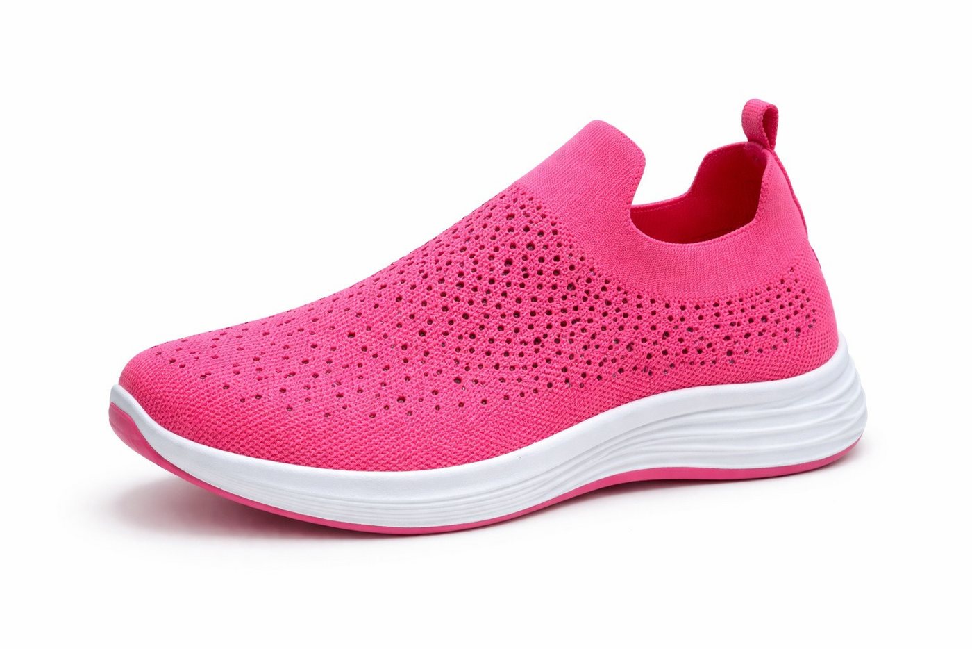Pogolino PG37 Slip-On Sneaker Slip-On Sneakers mit Glitzer und Fußbett herausnehmbare Sohle (rosa)