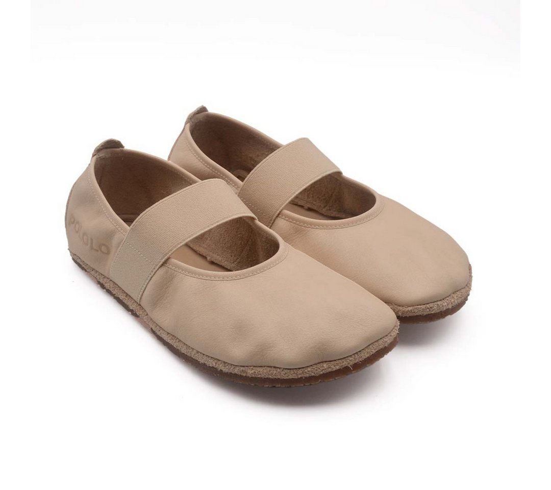 POLOLO Barfuß Ballerina Kaya, Damen Barfußschuh aus natürlich gegerbtem Leder