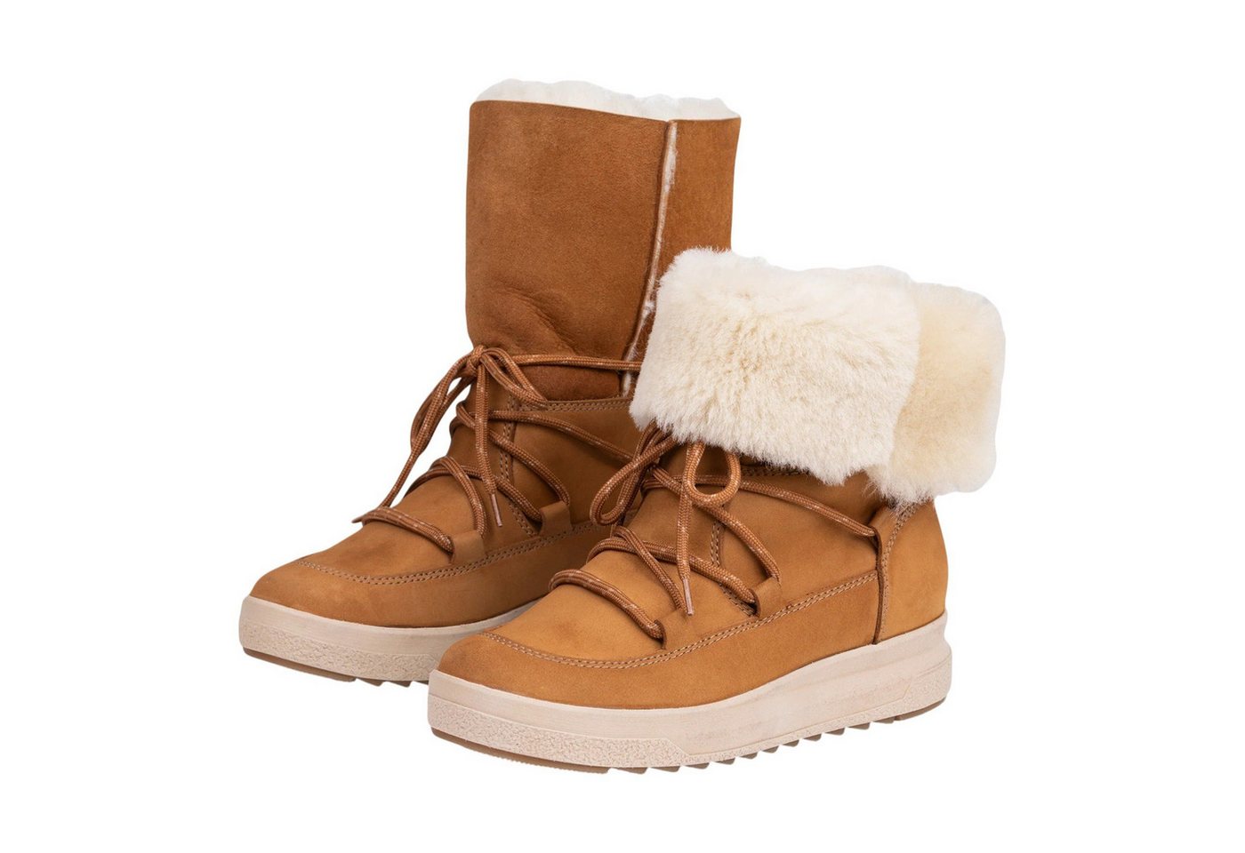 Pomar Lappi GTX (Nubukleder, Lammfell) hellbraun Damen Winterstiefel