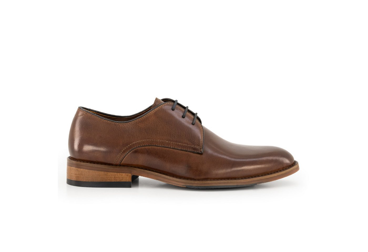 Prime Shoes MARCO Herren Schnürschuh Glattleder Crust-Brown Schnürschuh