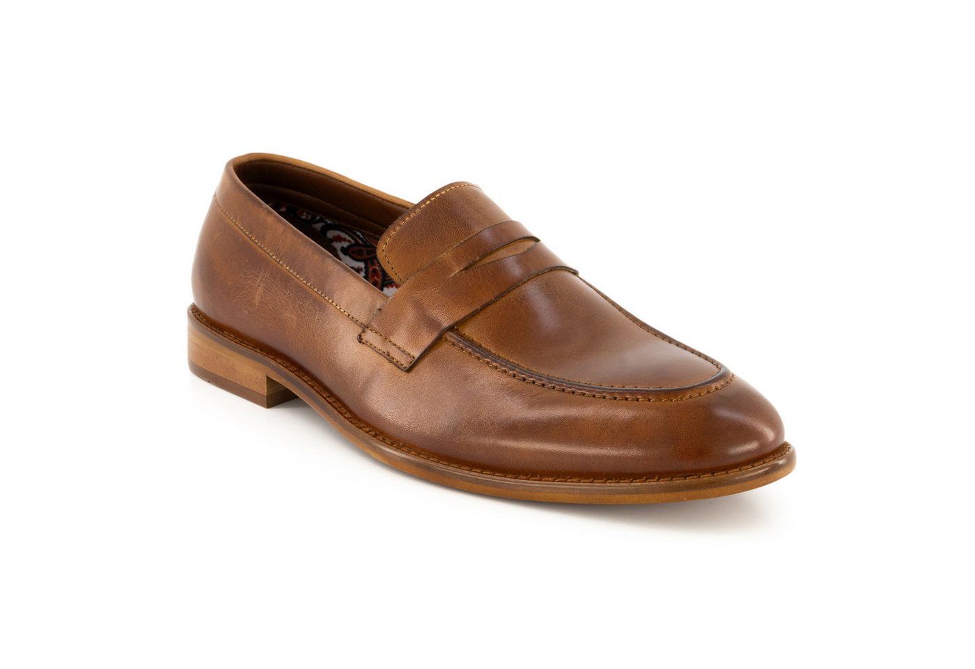 Prime Shoes NIKO Herren Loafer Glattleder Crust-Tan Loafer