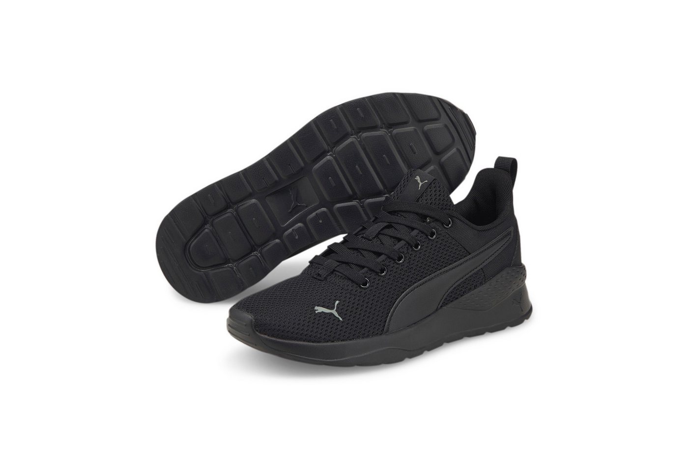 Puma ANZARUN LITE JR Sneaker atmungsaktives Mesh-Obermaterial, dämpfende EVA-Zwischensohle (schwarz/grau)