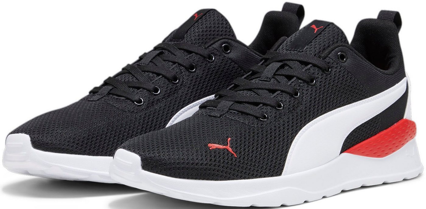 Puma ANZARUN LITE Sneaker mit atmungsaktivem Textil-Obermaterial, mit SOFTFOAM+ Einlegesohle (schwarz/weiß/rot)