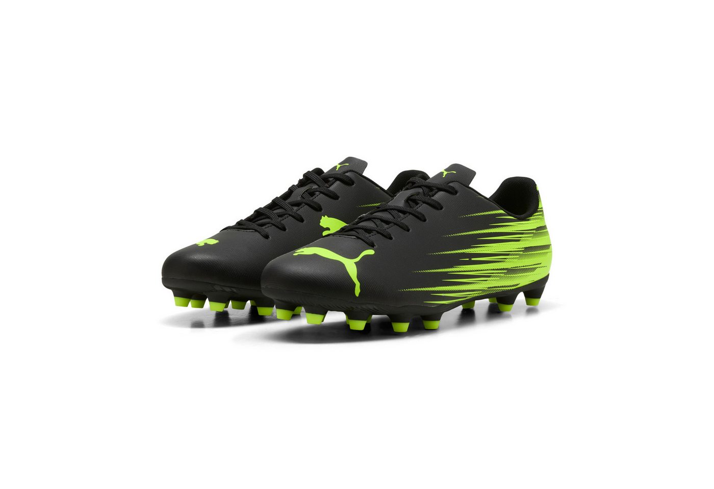 Puma ATTACANTO II FGAG Fußballschuh für Rasen- und Kunstrasenplätze, mit weichem Synthetik-Obermaterial (schwarz)