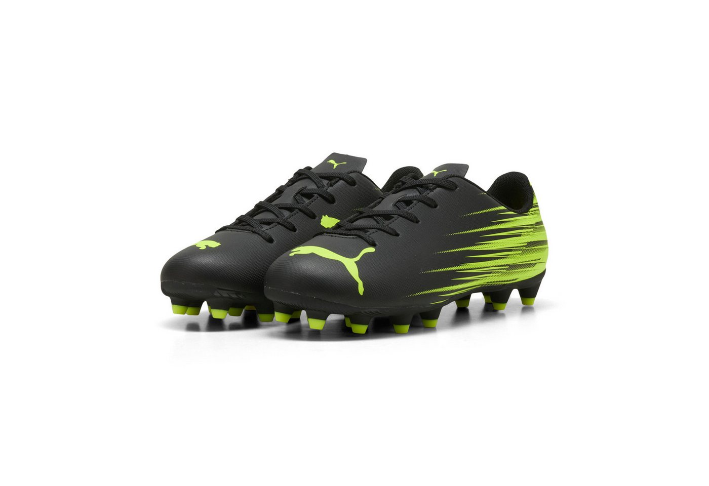 Puma ATTACANTO II FGAG JR Fußballschuh mit Nockenprofil für Rasen- und Kunstrasenplätze, mit Schnürung (schwarz)