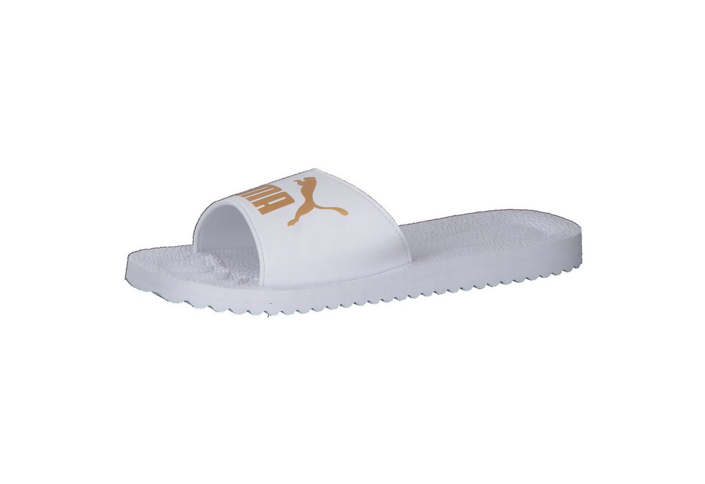 Puma Badelatsche Purecat 360262 Badeschuh (weiß/gold)