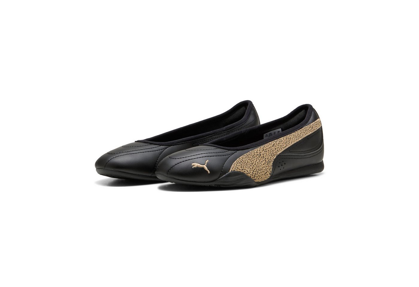 Puma CATCH SOLEIL BALLERINA TOPCAT Sneaker mit Leo-Print, mit Schnürung, mit profilierter Gummi-Laufsohle (schwarz/gold)