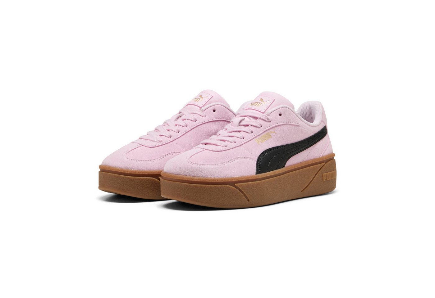 Puma CLUB II ERA PLATFORM SD WNS Sneaker Obermaterial aus Leder, Innenmaterial aus Textil (rosa/schwarz)