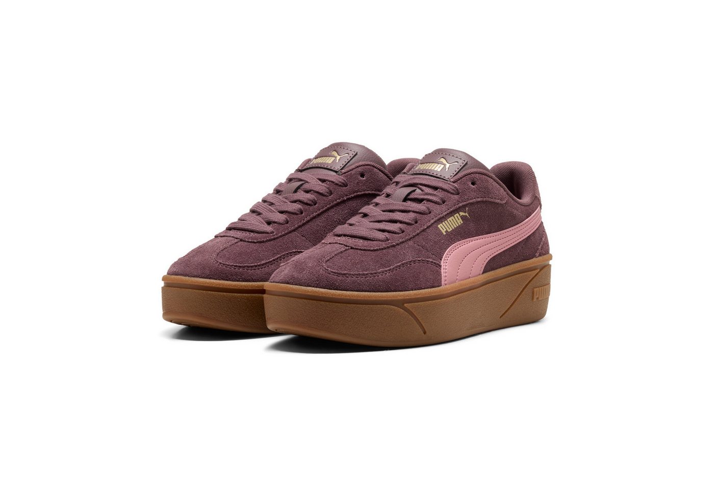 Puma CLUB II ERA PLATFORM SD WNS Sneaker sportlicher Stil, mit Gummilaufsohle, mit Schnürung (Rich Cocoa-Dusky Rosewood)