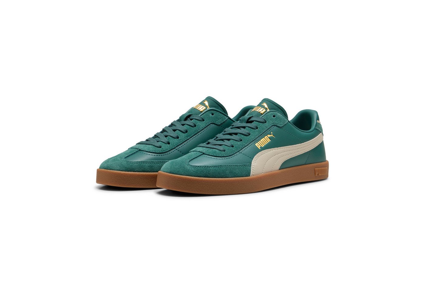Puma CLUB II ERA Sneaker für sportliche und streetwear Anlässe, mit Leder-Obermaterial (silber/rot)