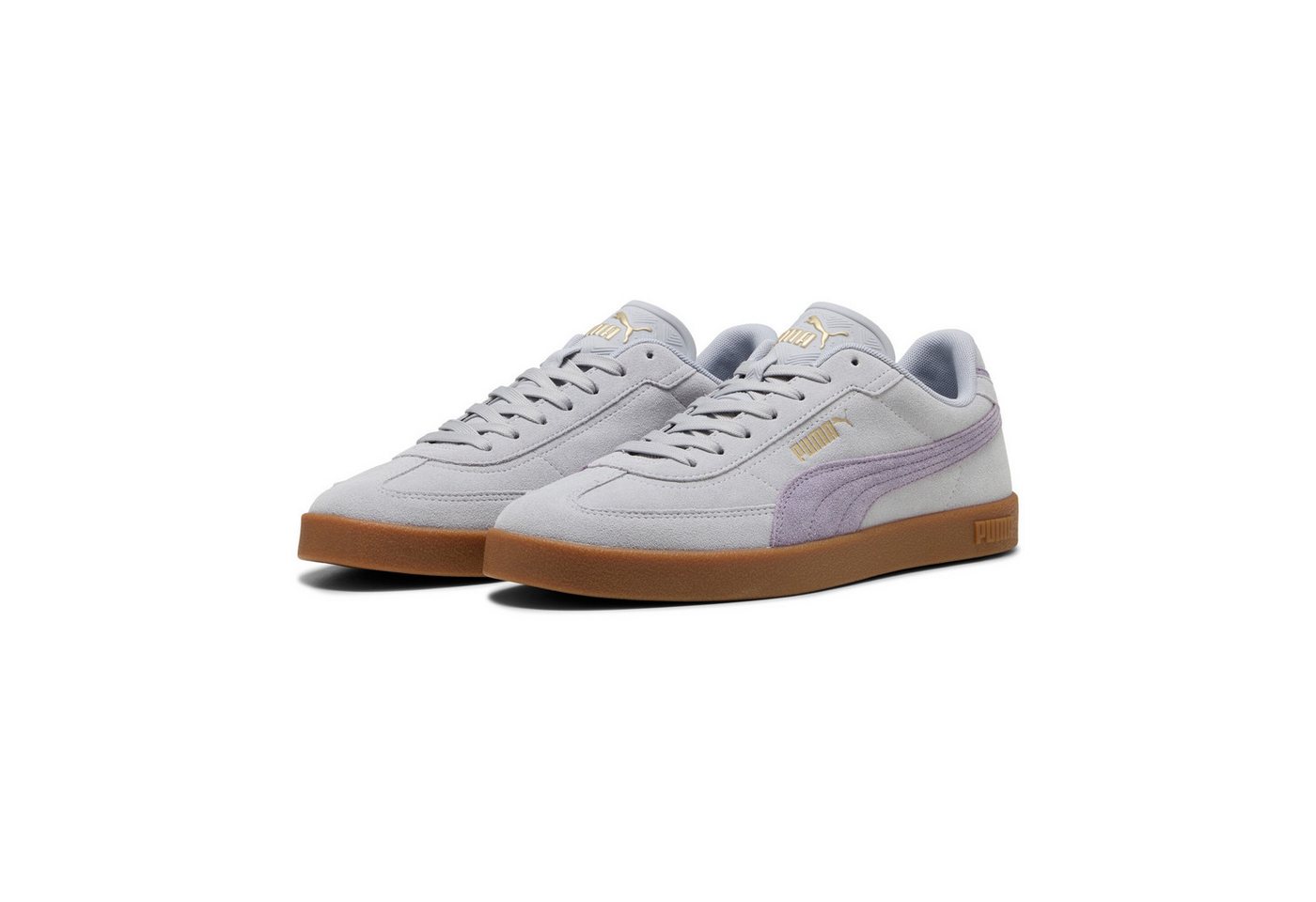 Puma CLUB II ERA SUEDE Sneaker für aktiven Alltag, mit SOFTFOAM+ Einlegesohle, mit Gummilaufsohle (silber/lila)