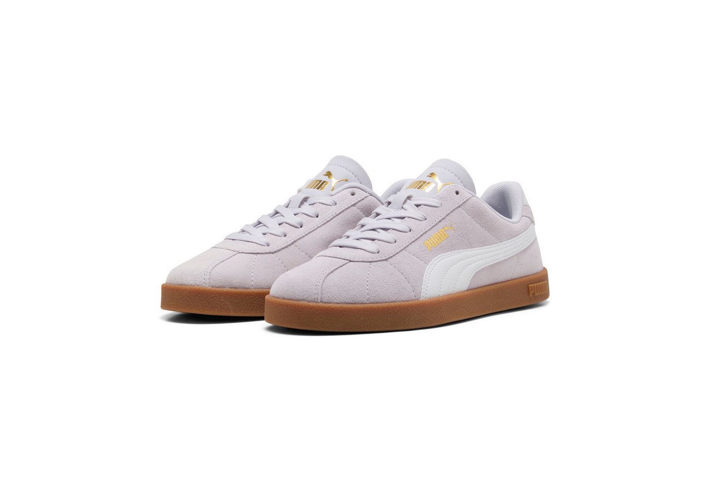 Puma CLUB II Sneaker aus Leder, mit Schnürverschluss, mit profiliertem Laufsohlenprofil (weiß)